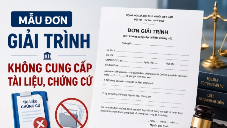 Mẫu đơn giải trình không cung cấp tài liệu chứng cứ