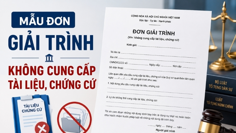 Mẫu đơn giải trình không cung cấp tài liệu chứng cứ