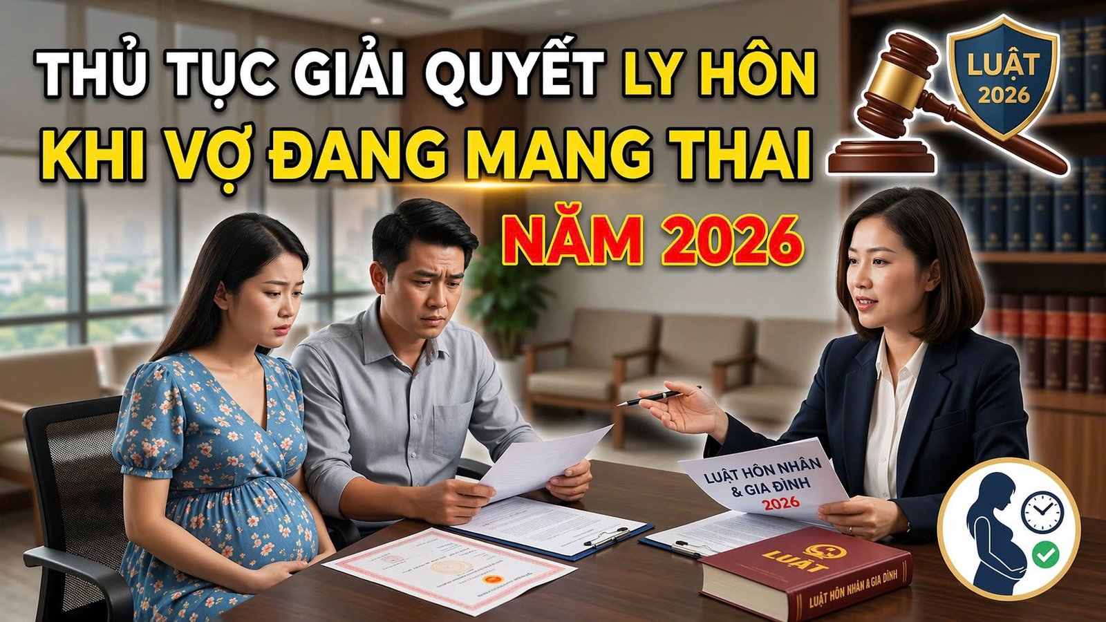 THỦ TỤC GIẢI QUYẾT LY HÔN KHI VỢ ĐANG MANG THAI NĂM