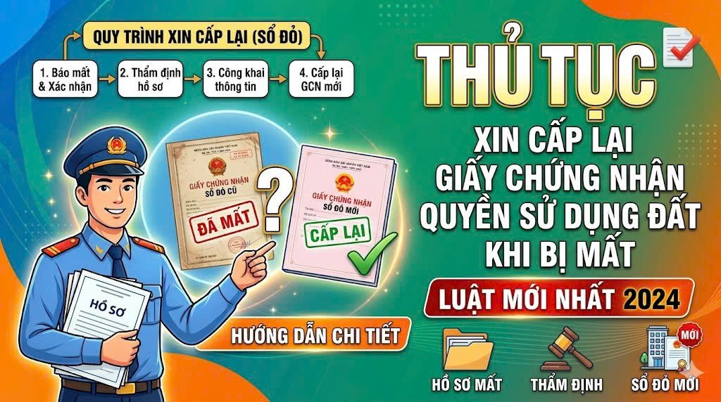 THỦ TỤC XIN CẤP LẠI GIẤY CHỨNG NHẬN QUYỀN SỬ DỤNG ĐẤT KHI BỊ MẤT NĂM