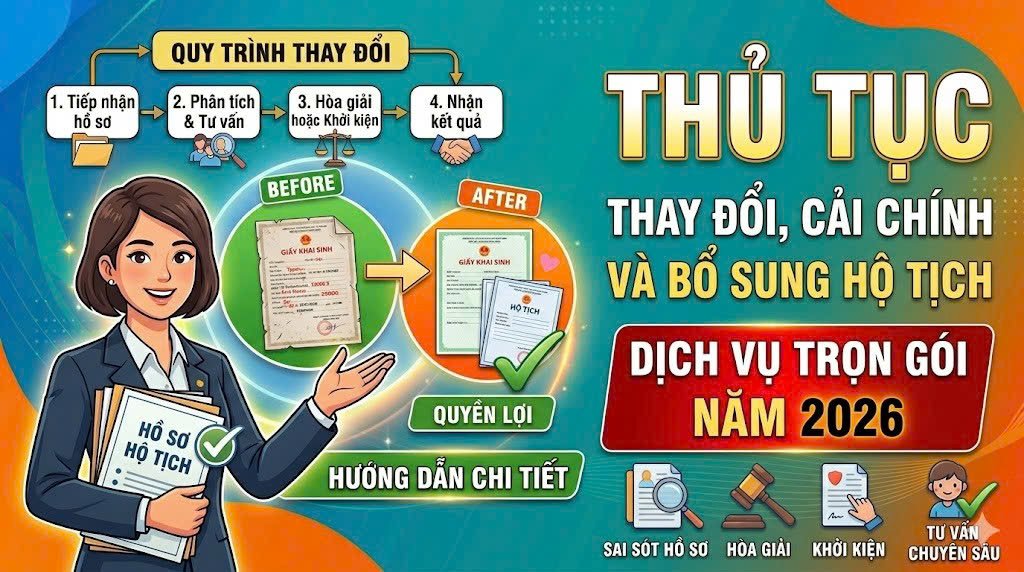 Thủ tục thay đổi cải chính và bổ sung hộ tịch