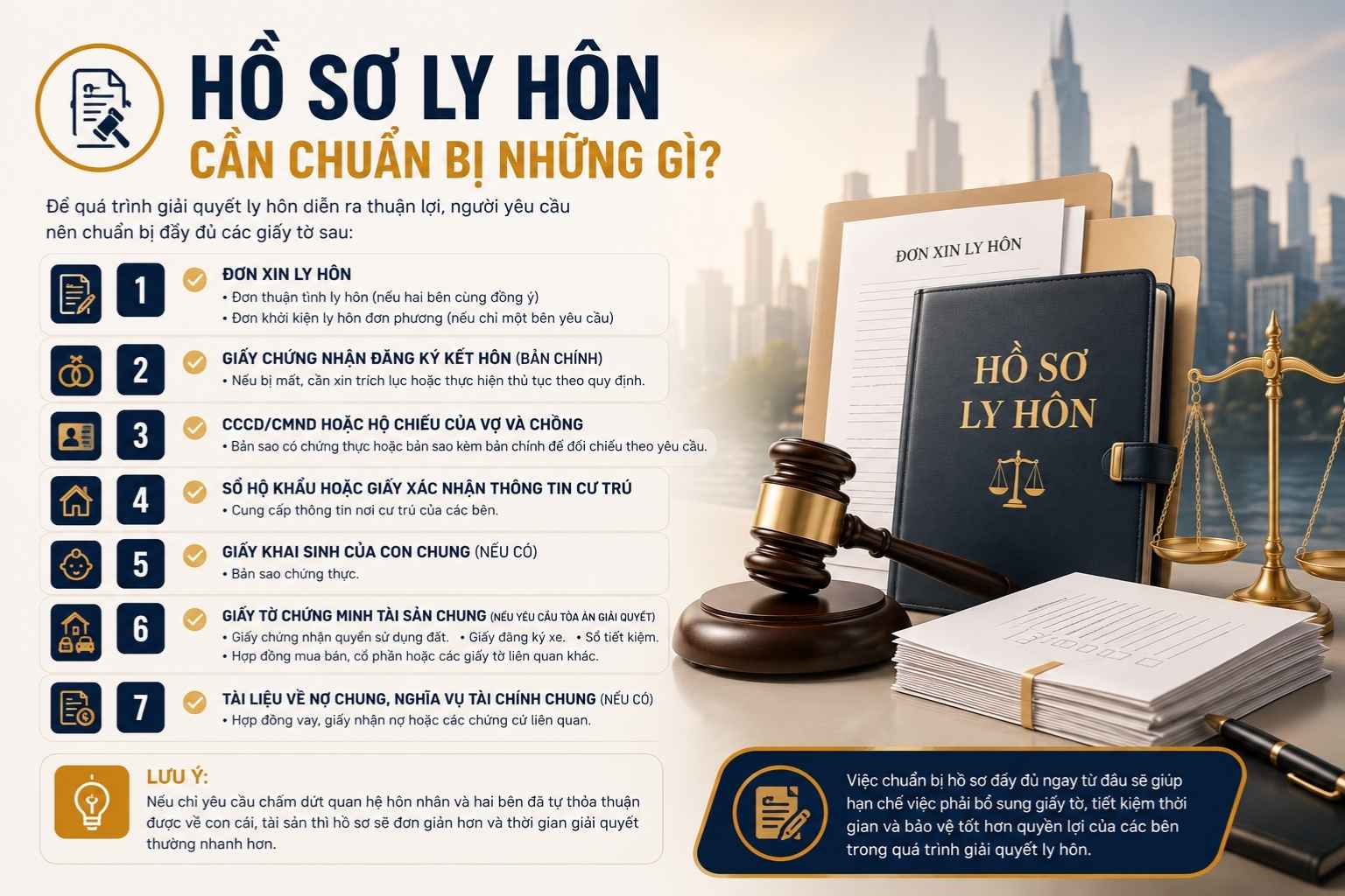 hồ sơ ly hôn cần chuẩn bị giấy tờ gì