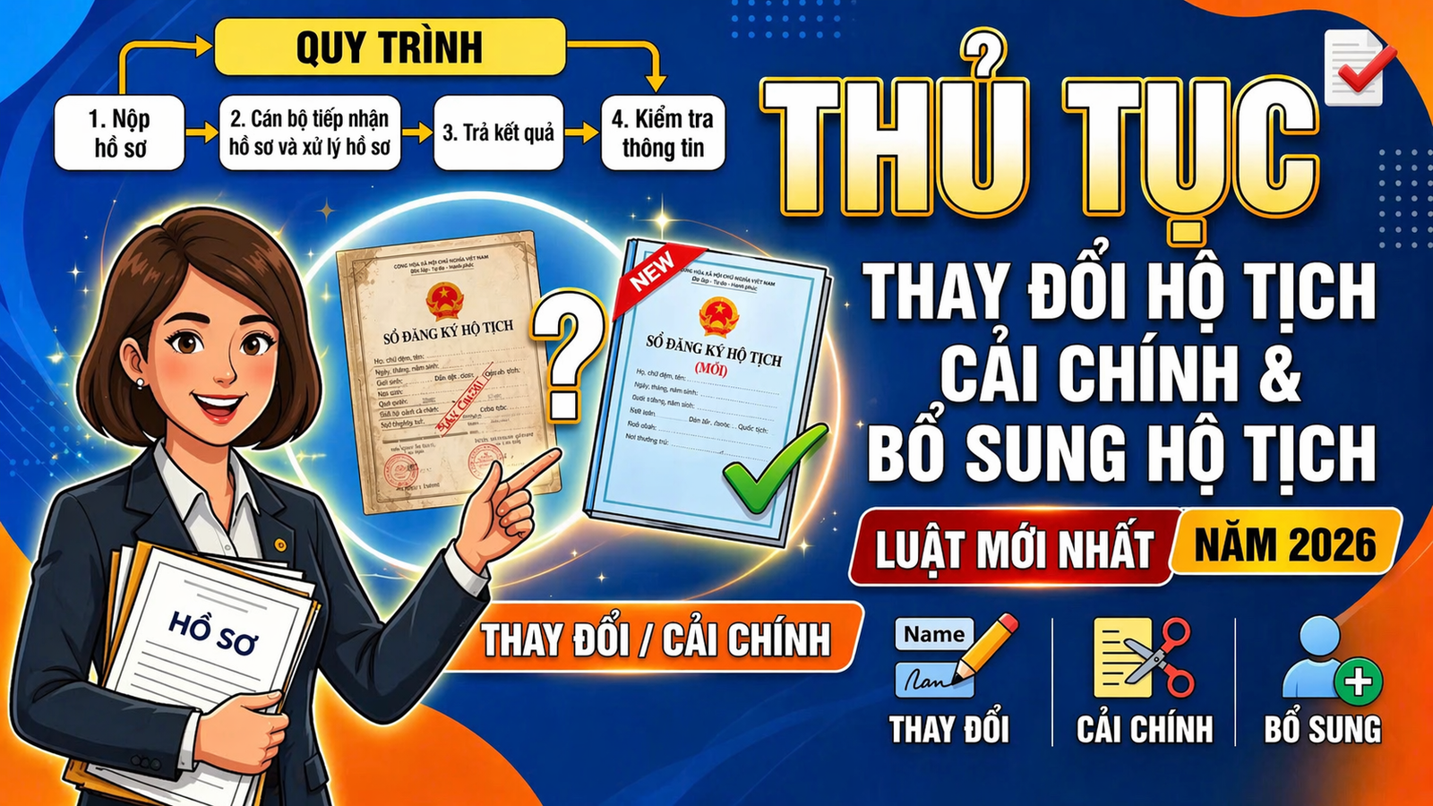 thủ tục thay đổi hộ tịch