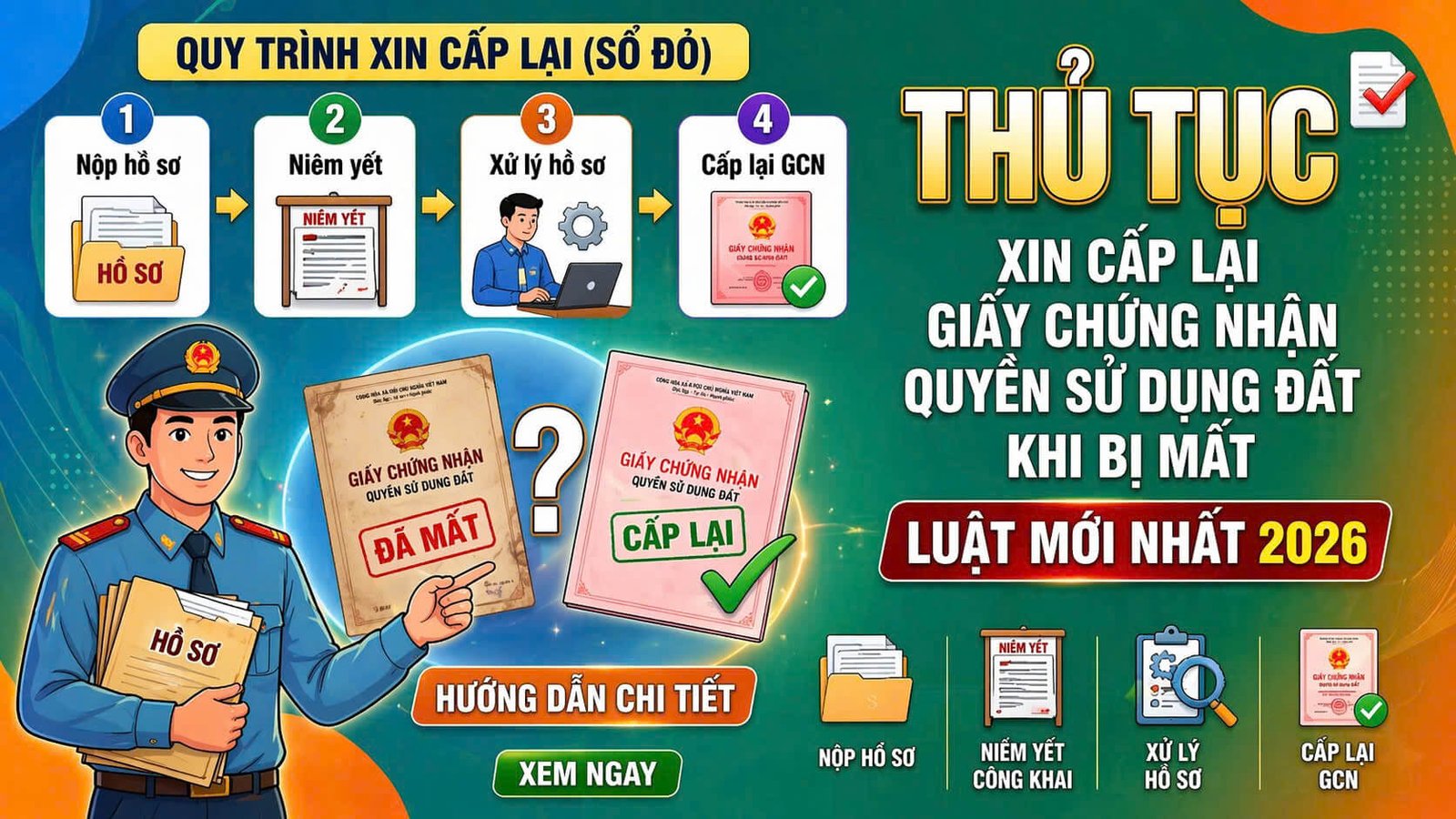 thủ tục xin cấp lại giấy chứng nhận quyền sử dụng đất khi bị mất ()