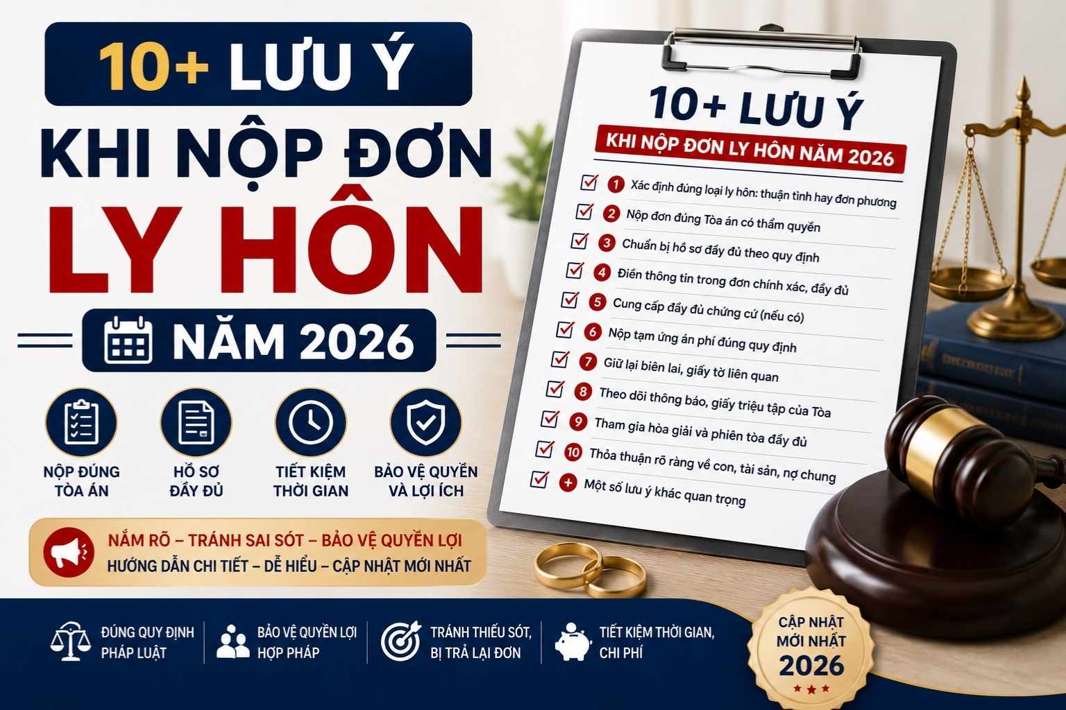 + Lưu ý khi nộp đơn ly hôn năm